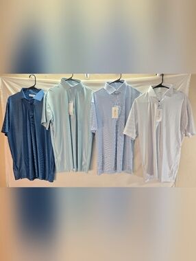 Lot of 4 Collars & Co Men's Large Polo Shirts Regular & Featherweight NWT & NWOT